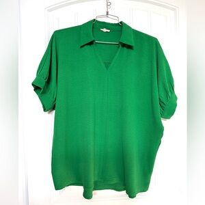 JODIFL Vibrant Green Dolman Blouse Small